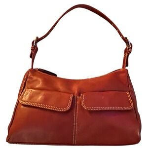 Stone Mountain Red Leather Hobo Purse Handbag Excellent Condition Boho Chic